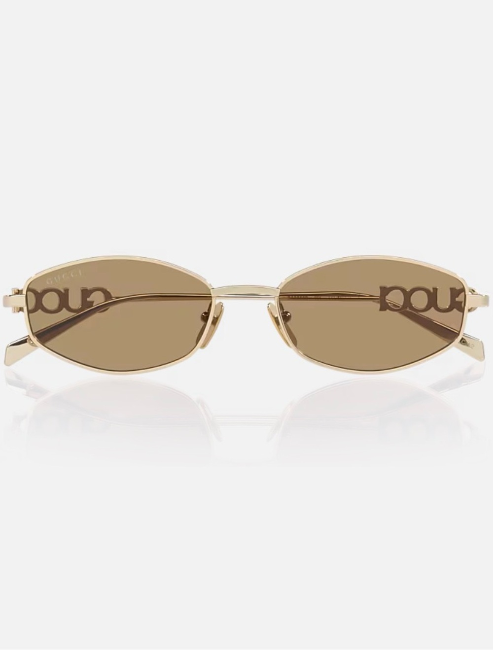 Gucci Gold Frame Lens Oval Sunglasses